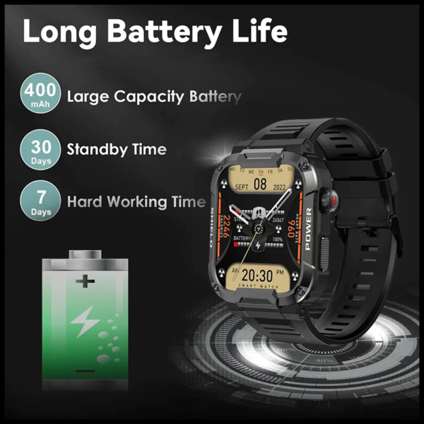 Smart Watch for Men Android and iOS Compatible 1.85" Touch Screen IP68 Waterproof