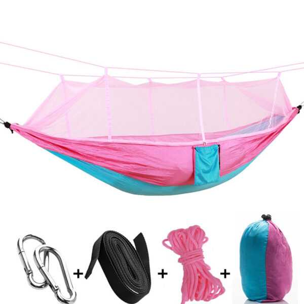 Sleeping Swing with Anti-Mosquito Parachute Cloth: Double 210T Nylon Aerial Camping Tent and Outdoor Mosquito Net Hammock