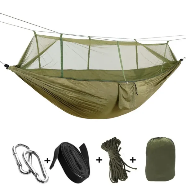Sleeping Swing with Anti-Mosquito Parachute Cloth: Double 210T Nylon Aerial Camping Tent and Outdoor Mosquito Net Hammock