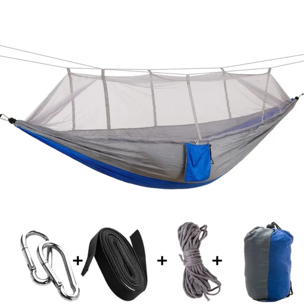 Sleeping Swing with Anti-Mosquito Parachute Cloth: Double 210T Nylon Aerial Camping Tent and Outdoor Mosquito Net Hammock