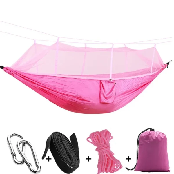 Sleeping Swing with Anti-Mosquito Parachute Cloth: Double 210T Nylon Aerial Camping Tent and Outdoor Mosquito Net Hammock