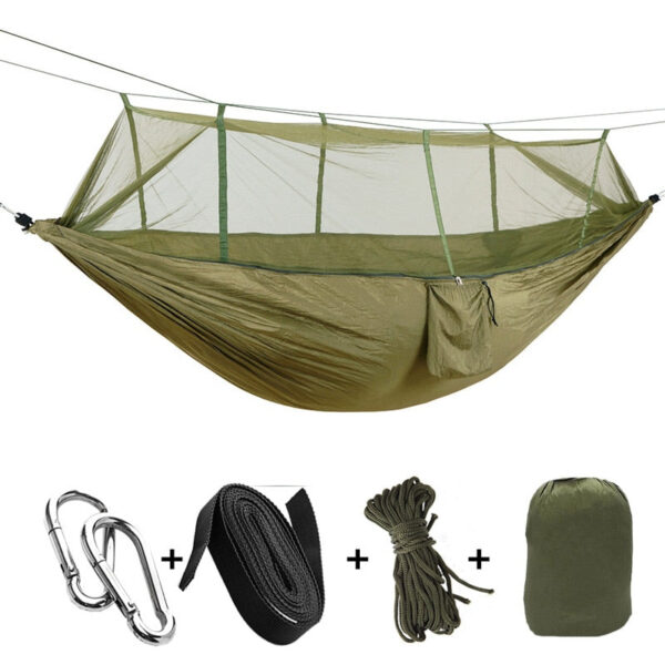 Sleeping Swing with Anti-Mosquito Parachute Cloth: Double 210T Nylon Aerial Camping Tent and Outdoor Mosquito Net Hammock
