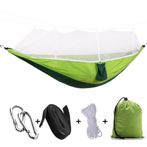 Sleeping Swing with Anti-Mosquito Parachute Cloth: Double 210T Nylon Aerial Camping Tent and Outdoor Mosquito Net Hammock
