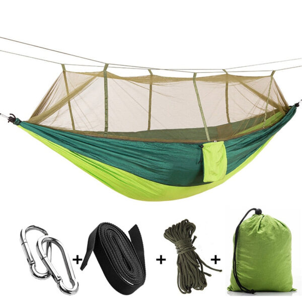 Sleeping Swing with Anti-Mosquito Parachute Cloth: Double 210T Nylon Aerial Camping Tent and Outdoor Mosquito Net Hammock