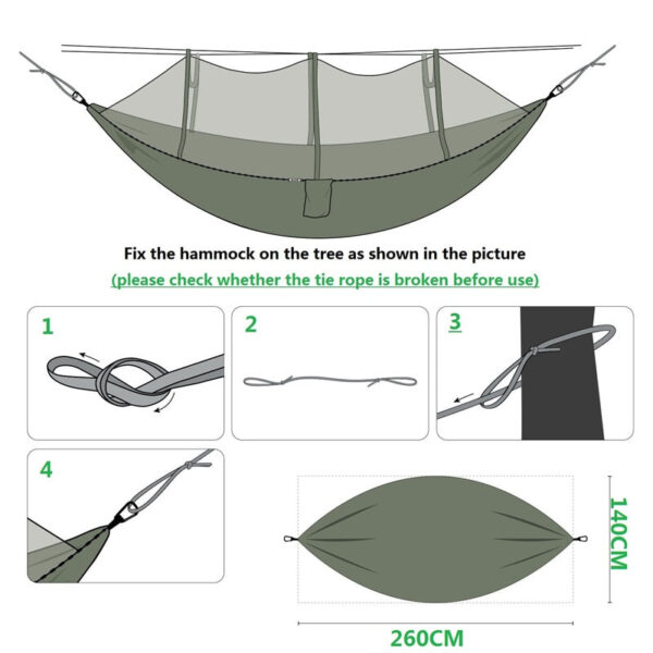 Sleeping Swing with Anti-Mosquito Parachute Cloth: Double 210T Nylon Aerial Camping Tent and Outdoor Mosquito Net Hammock