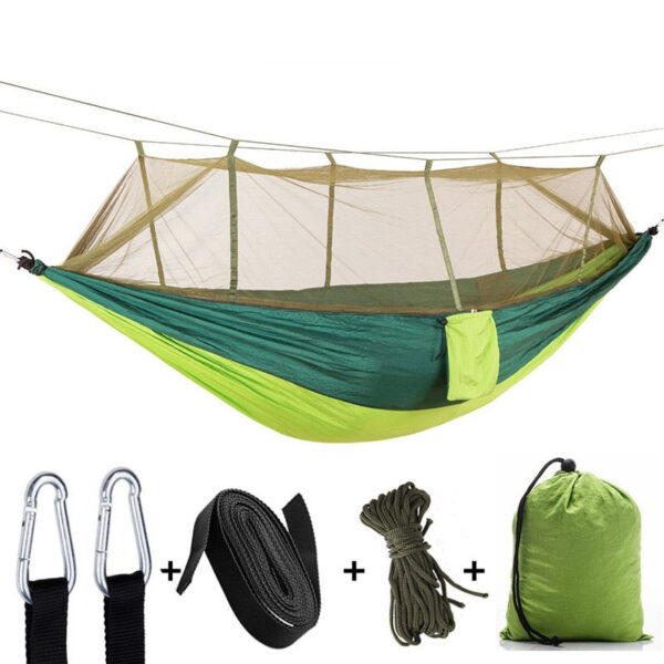 Sleeping Swing with Anti-Mosquito Parachute Cloth: Double 210T Nylon Aerial Camping Tent and Outdoor Mosquito Net Hammock